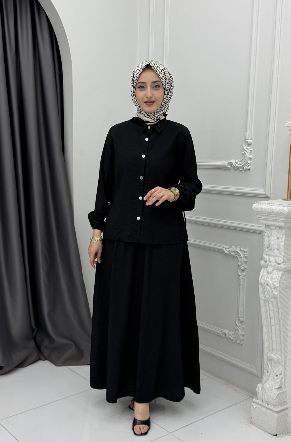 Defne Etek Takım Siyah — Siyah